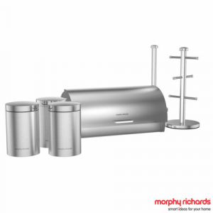 morphy richards accents 6 piece storage set - stainless steel silver