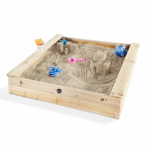 plum play plum wooden square sand pit - natural