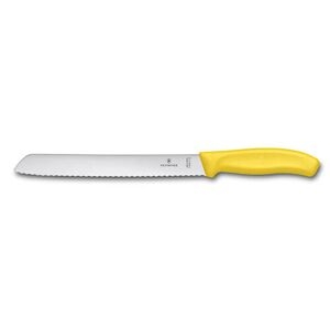 victorinox swiss classic yellow 21cm serrated bread knife red