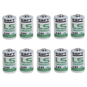 10 X Saft Ls14250 3.6v 1/2aa Half-aa Lithium Batteries Li-socl2 Ls-14250