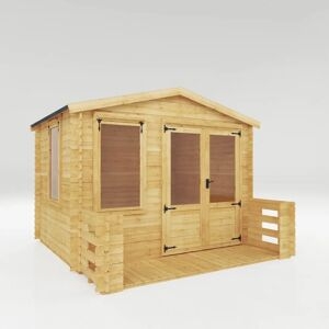 3.3m X 3.4m Mercia Log Cabin With Veranda - 19mm Logs