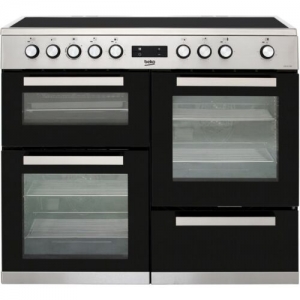 Beko Kdvc100x 100cm Electric Range Cooker 5 Burners A/a Stainless Steel