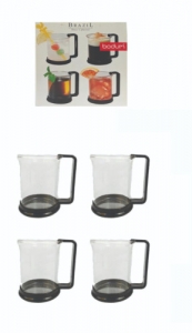 Bodum Brazil 1 Litre French Press Coffee Maker 8-cup + 4 Cup Set 200ml Bothbnib