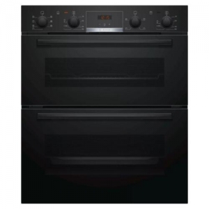 bosch serie 4 nbs533bb0b electric built-under double oven - , black
