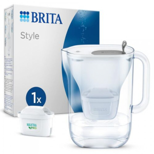 brita style cool grey water filter jug red