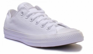 Converse 1u647 Ct As Low Top Trainer In White Mono Size Uk 9 - 12.5