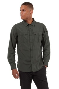 craghoppers insect-repellent 'nosilife adventure ii' long sleeve shirt dark grey