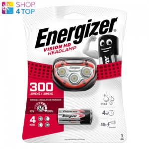 Energizer Vision Hd Headlamp Lp09071 300 Lumens Red Ipx4 3 Aaa Batteries New