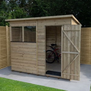 Forest Garden 7x5 Forest Beckwood Pent Shed Shiplap 25yr Guarantee - 7x5 Forest Beckwood Tongue And Groove Pent Wooden Shed - Delivery Only
