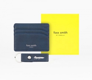 Foxx Smith By Fenella -- Vegan Leather Navy Card Holder & Keyring