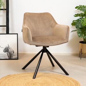 Furnwise Velvet Dining Chair Furtado Taupe Rotatable Seat