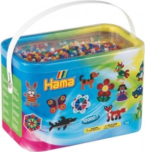 Hama Beads 10k Midi Beads In Bucket - Mix Of Solid Colours 