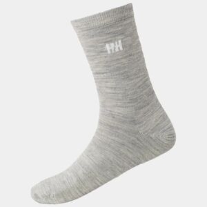 Helly Hansen Unisex Everyday Wool Sock 2pk - Soft Classic Wool Liner Sock Grey 45-47 - Grey Melang - Unisex