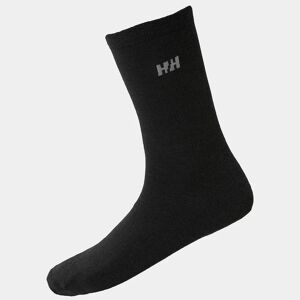 Helly Hansen Unisex Everyday Wool Sock 2pk - Soft Classic Wool Liner Sock Black 45-47 - Black - Unisex