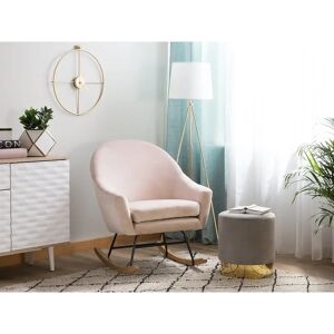 Hykkon Caelan Rocking Chair Pink 90.0 H X 66.0 W X 77.0 D Cm