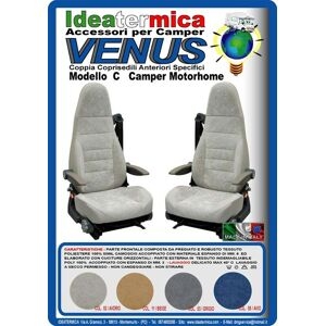 Ideatermica Venus C Seat Cover With Integrated Headrest And Straps 2 Pieces Blue
