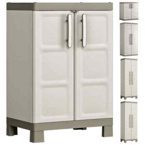 keter multipurpose storage cabinet excellence beige and taupe 182 cm beige