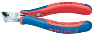 knipex 64 32 120 electronics oblique end cutting nipper, 120mm red
