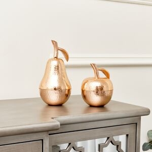 melody maison copper apple & pear storage ornaments - copper, rose gold red uomo
