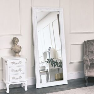 melody maison large ornate wall/leaner mirror 176cm x 76cm white