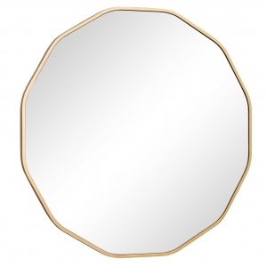 melody maison large round scalloped wall mirror 90cm x 90cm gold