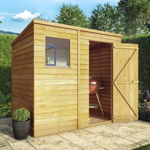 Mercia Garden Products Mercia 7 X 5ft Overlap Pent Shed Green/brown 208.28 H X 213.36 W X 154.94 D Cm