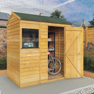 Mercia Garden Products Mercia 6 X 4ft Overlap Reverse Apex Shed Brown 208.28 H X 182.88 W X 132.08 D Cm