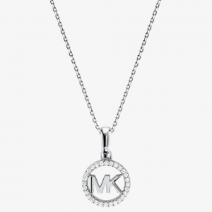 michael kors custom sterling logo starter necklace mkc1108an040 silver donna