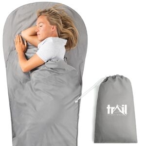Mummy Sleeping Bag Liner Single Adult Lightweight Compact With Pillow Pocket