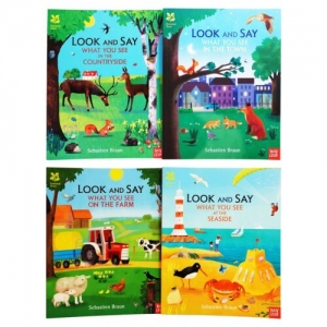 National Trust Look And Say 4 Books Set By Sebastien Braun - Ages 0-5 -paperback