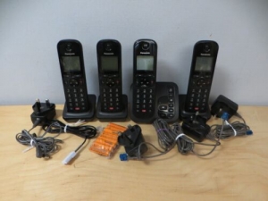 Panasonic Kx-tgc464eb Cordless Phone - Quad Handsets , Black