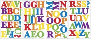 Rainbow Colored Alphabet 73 Wall Stickers Kids Name Letters Room Decor Decals