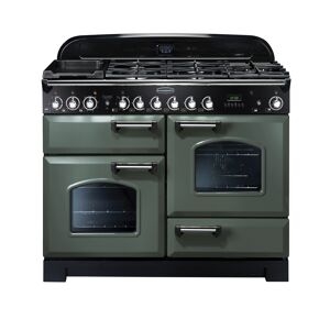 Rangemaster Cdl110dffmg/c Classic Deluxe 110cm Dual Fuel Range Cooker Mineral Green/chrome