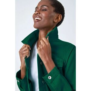 Roman Classic Cotton Denim Jacket In Green 10 Female