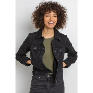 Roman Classic Cotton Denim Jacket In Black 14 Female