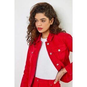 Roman Classic Cotton Denim Jacket In Red 14 Female