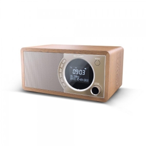 Sharp Dr-450(br) 6w Dab+ Fm Bed Side Radio With Bluetooth & Led Display - Brown