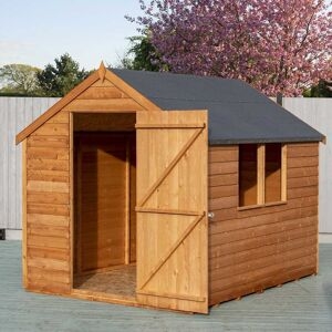 shire gb shire value overlap wooden garden shed 8ft x 6ft (2.40m x 1.83m) red