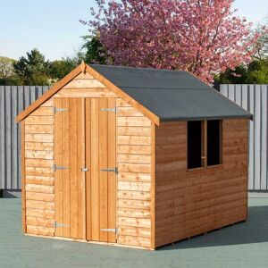 shire gb shire value overlap wooden garden shed - double doors 8ft x 6ft (2.40m x 1.83m) gold