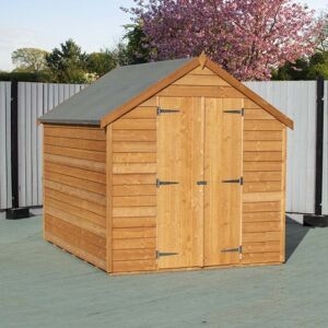 shire gb shire value overlap windowless wooden garden shed with double doors 8ft x 6ft (2.40m x 1.83m) gold