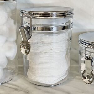 Silver Medium Clear Acrylic Jar | Luxury Kitchen Organisation & Storage