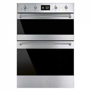 smeg dosf6390x 60cm & dark glass built in double oven stainless steel