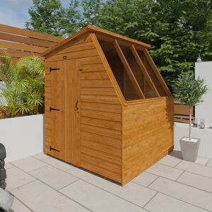 Tiger Sheds 6 Ft. W X 6 Ft. D Solid Wood Shiplap Pent Garden Shed Brown 215.9 H X 187.96 W X 187.96 D Cm