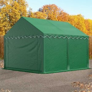 Toolport 3x4 Storage Tent / Shelter W. Ground Frame, Pvc 800, Dark Green - (2640)