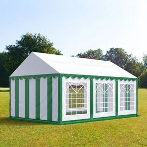 Toolport 4x6m Marquee / Party Tent, Pvc 700, Green-white - (6095)