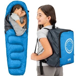 Trail Kids Sleeping Bag Mummy Hooded 3 Season Soft Warm 2 Way Zip Boys Girls