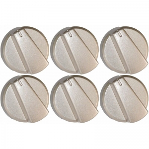 ufixt - belling compatible oven cooker hob control knob pack of 6 silver