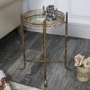 Vintage Gold Mirrored Tray Table Material: Metal / Glass