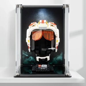 Wicked Brick Display Case For Lego® Luke Skywalker™ (red Five) Helmet (75327) - Display Case With Turqoise Printed Background